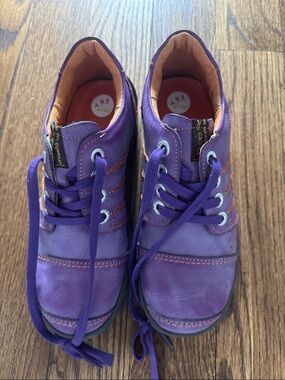Fun Purple and Orange Lace-Up Casual Shoes